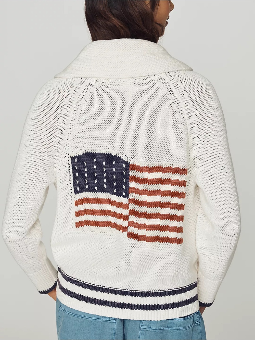 Anthropologie Maeve Lawson American Flag Cardigan